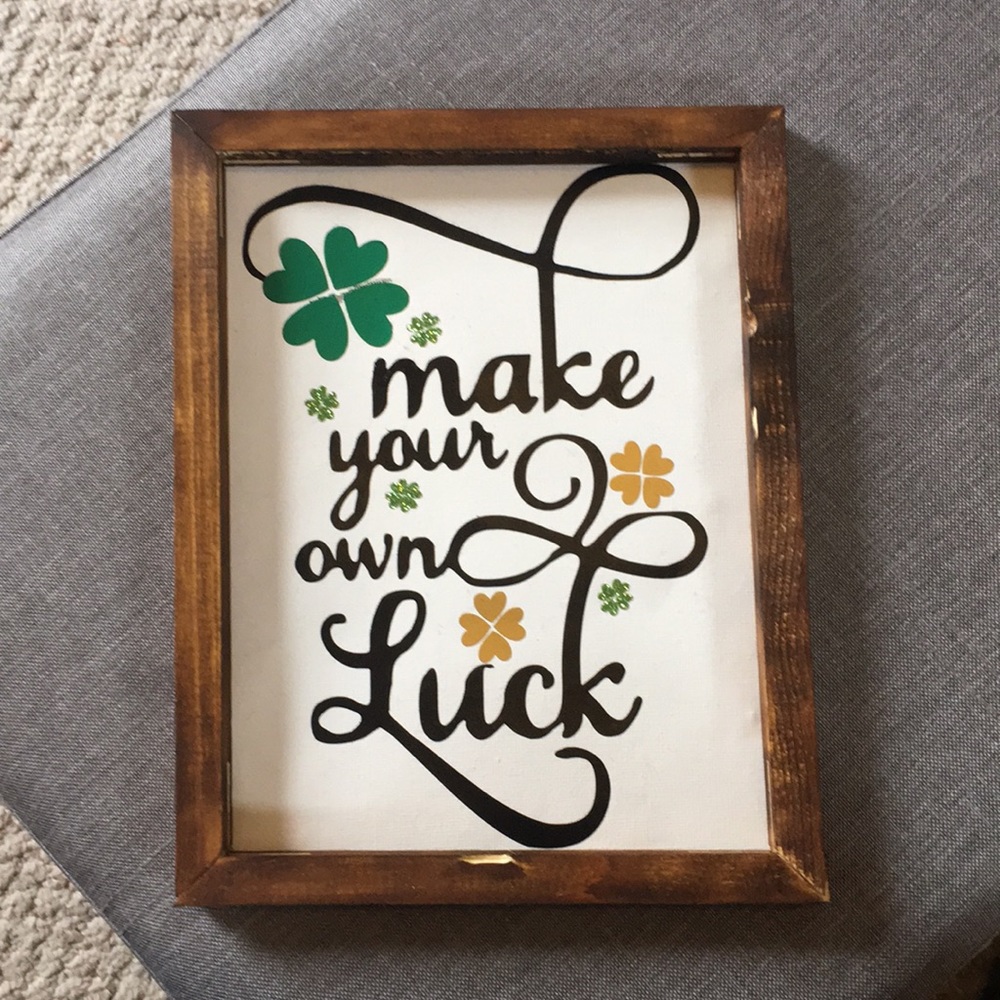 Reverse Canvas Make Your Own Luck Wall Decor